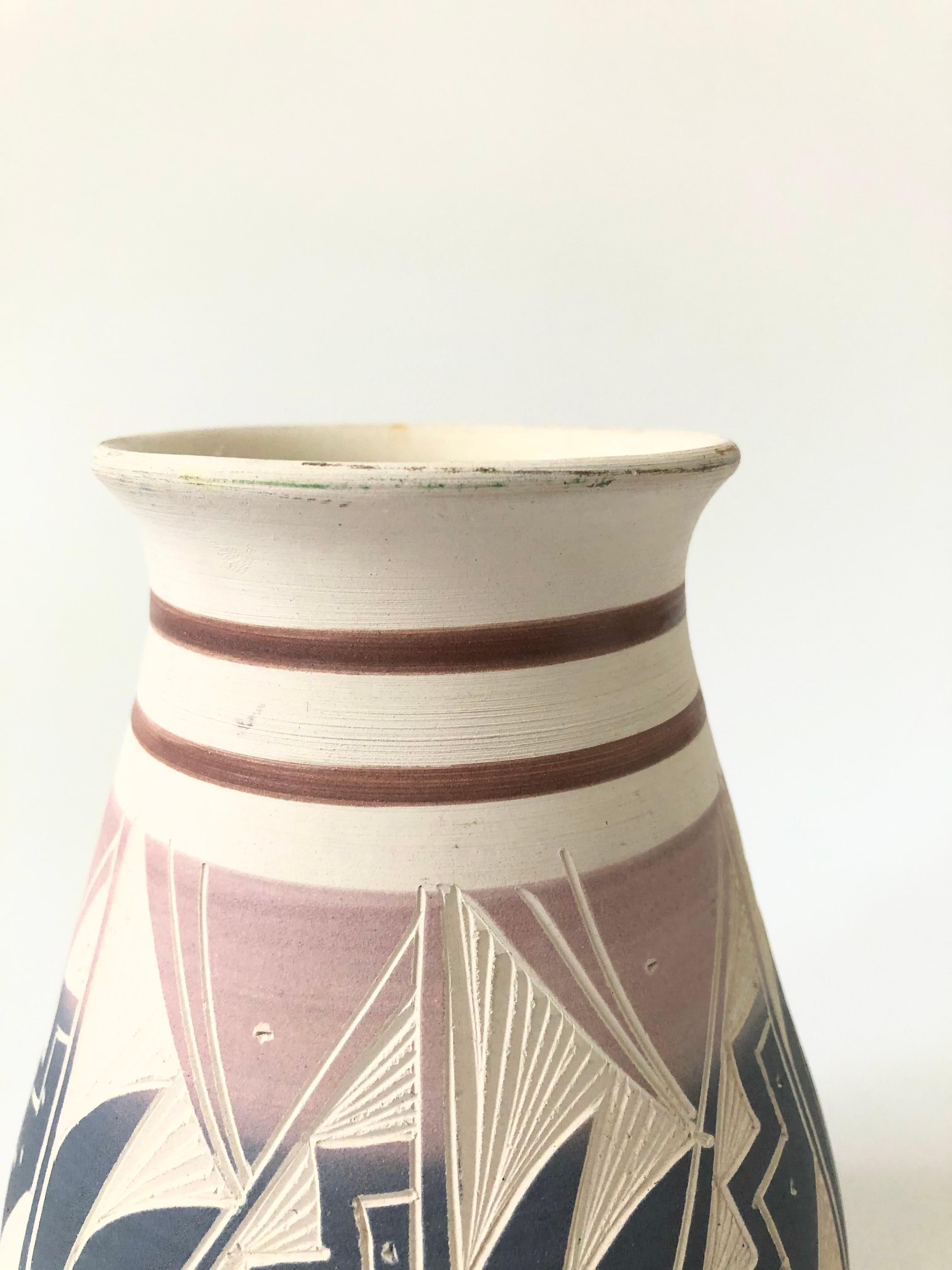 North American Vintage Carved Southwestern Pottery Vase
