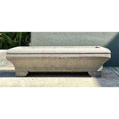 Vintage Carved Stone Engraved Planter