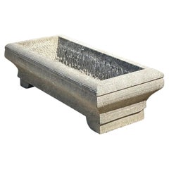 Vintage Carved Stone Engraved Planter