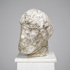 Vintage Carved Stone Head Sculpture
