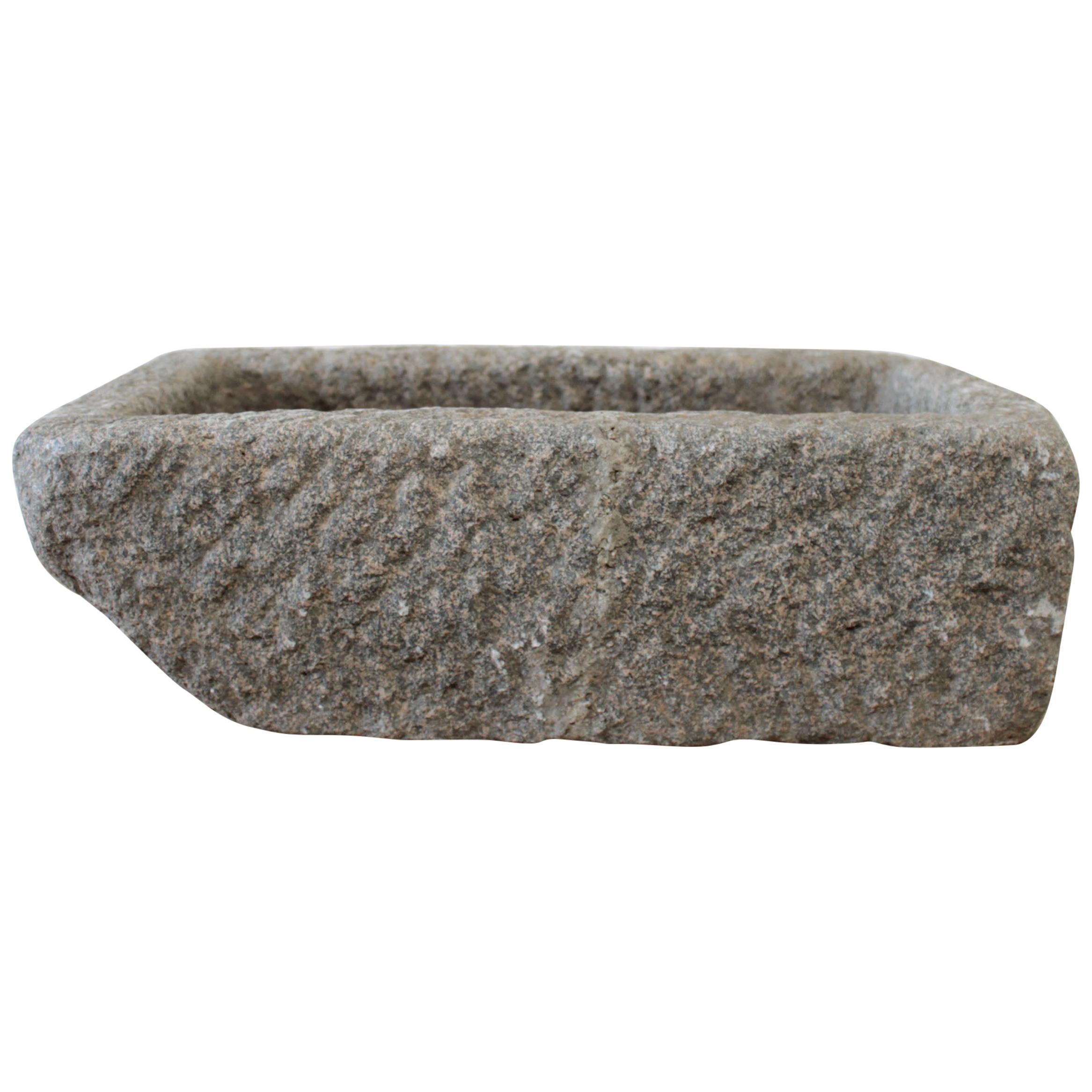 Vintage Carved Stone Mortar For Sale