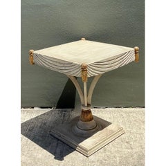 Vintage Carved Tassel Accent Table