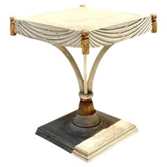 Vintage Carved Tassel Accent Table