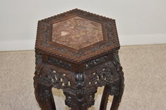 Vintage Carved Teak Asian Stand