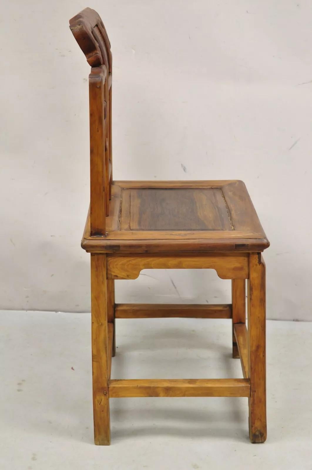 Sedia da fianco vintage in legno di teak intagliato in stile Meiji imperiale giapponese in vendita 1