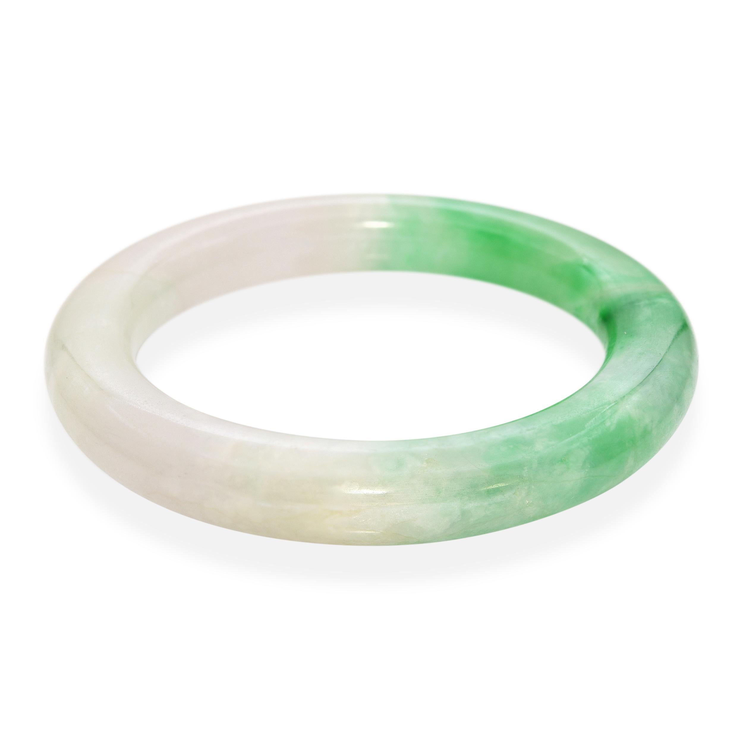 Bracelet Vintage en Jadeite Variegated Jade Bangle en vente 1