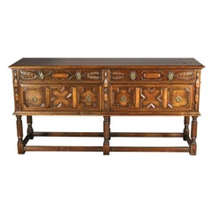 Vintage Carved Walnut Gothic Style Sideboard by Kittinger, 20th Century 