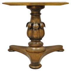 Vintage Carved Walnut Italian Regency Leaf Pineapple Pedestal Table Base 'A'
