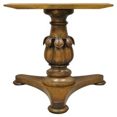 Vintage Carved Walnut Italian Regency Leaf Pineapple Pedestal Table Base 'B'