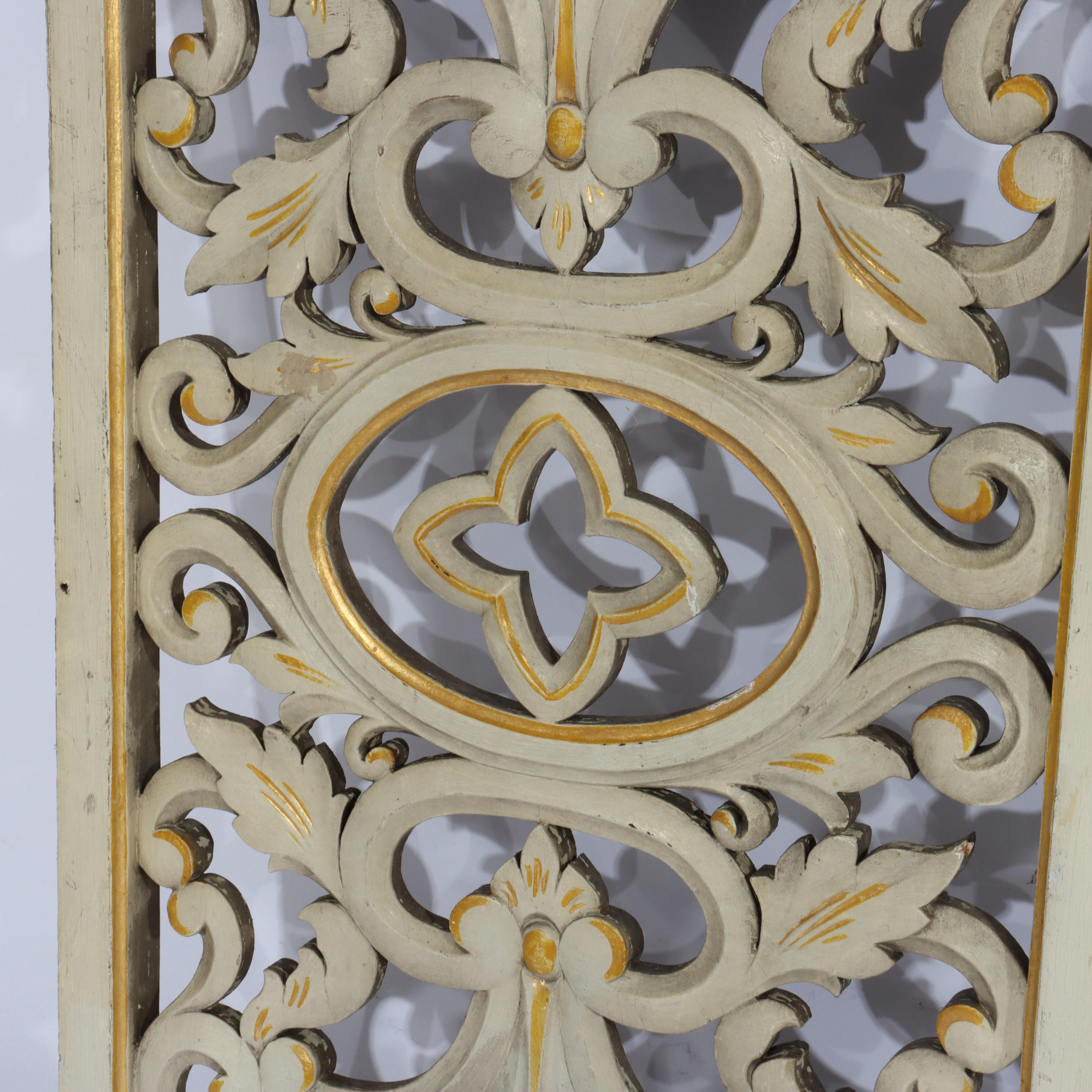 Vintage Carved Wood Architectural Grates 20thC For Sale 3