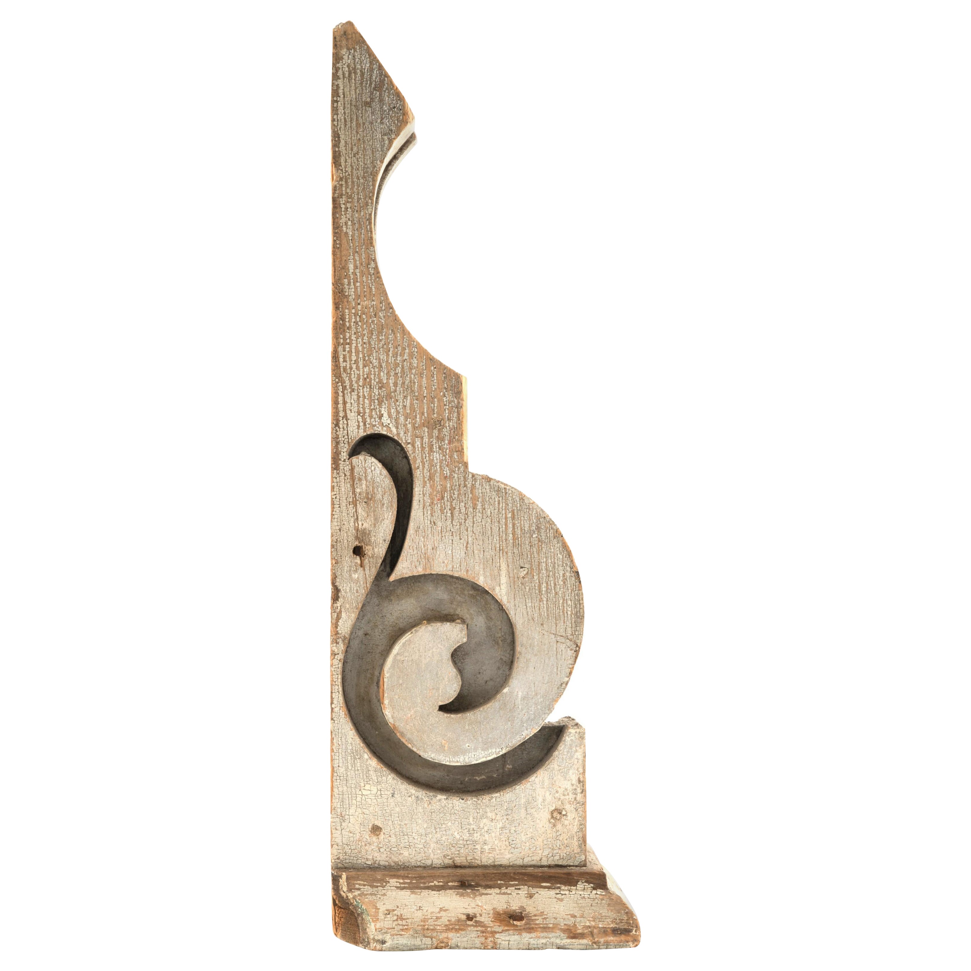 Vintage Carved Wood Architectural Wall Ornament