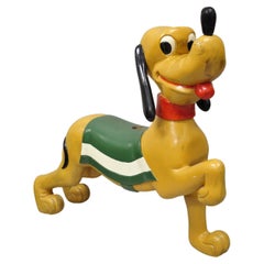Vintage Carved Wood Disney World Pluto Dog Carousel Horse Ride Large Figure