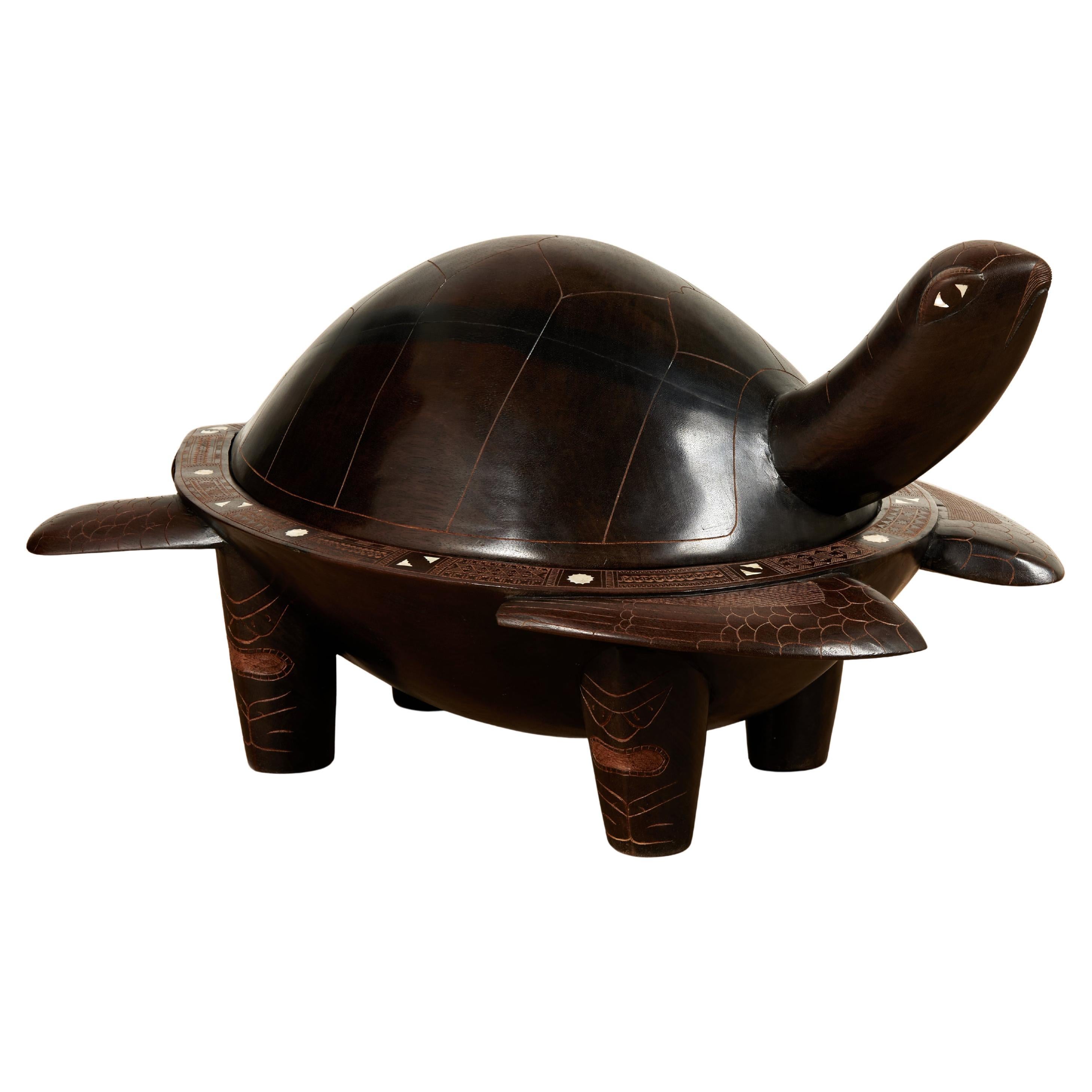 Cuenco Kava Tortuga Fiyiana de Madera Tallada Vintage