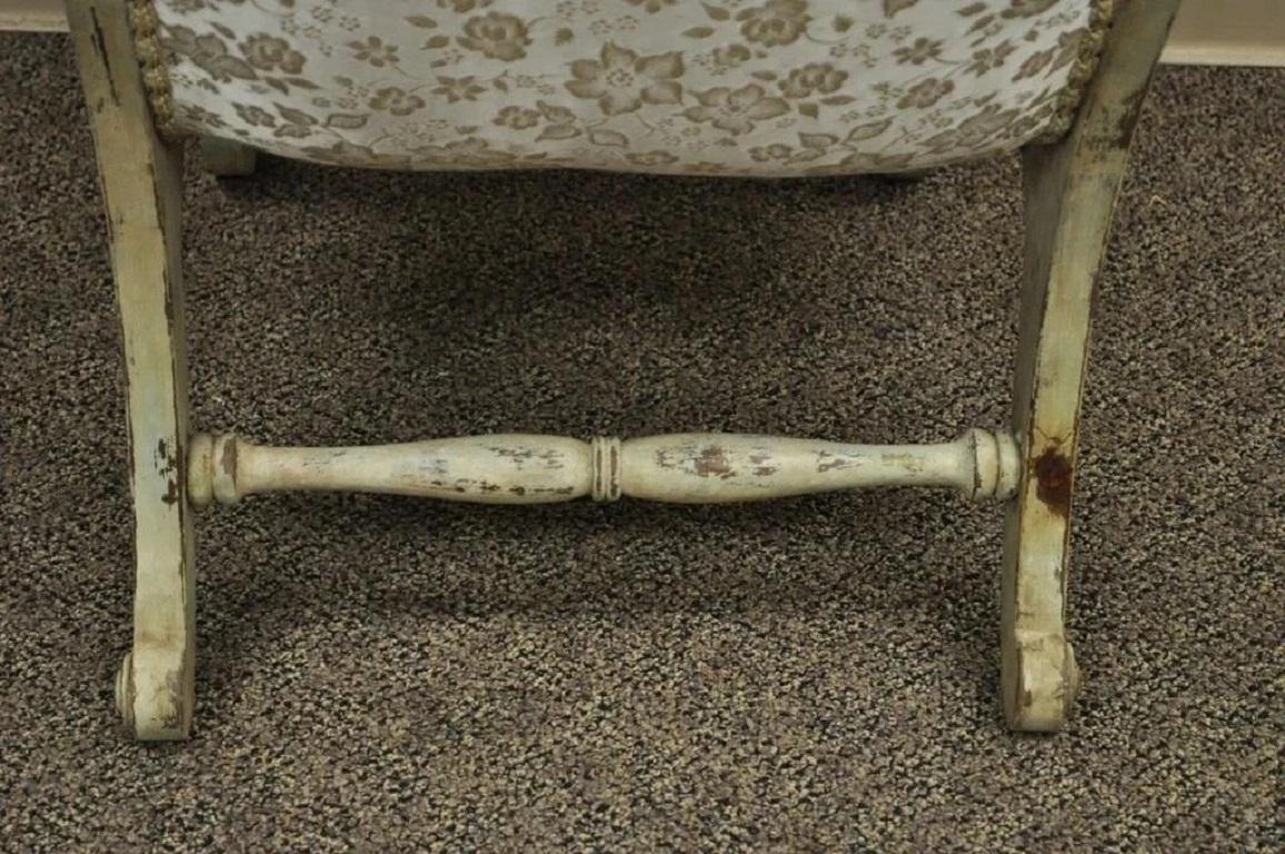 Sedia giapponese Obi Slipper in legno intagliato d'epoca con finitura dipinta a fuoco in vendita 4