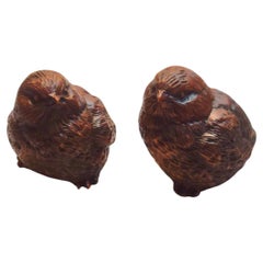Vintage geschnitzt Wood Miniature Vögel
