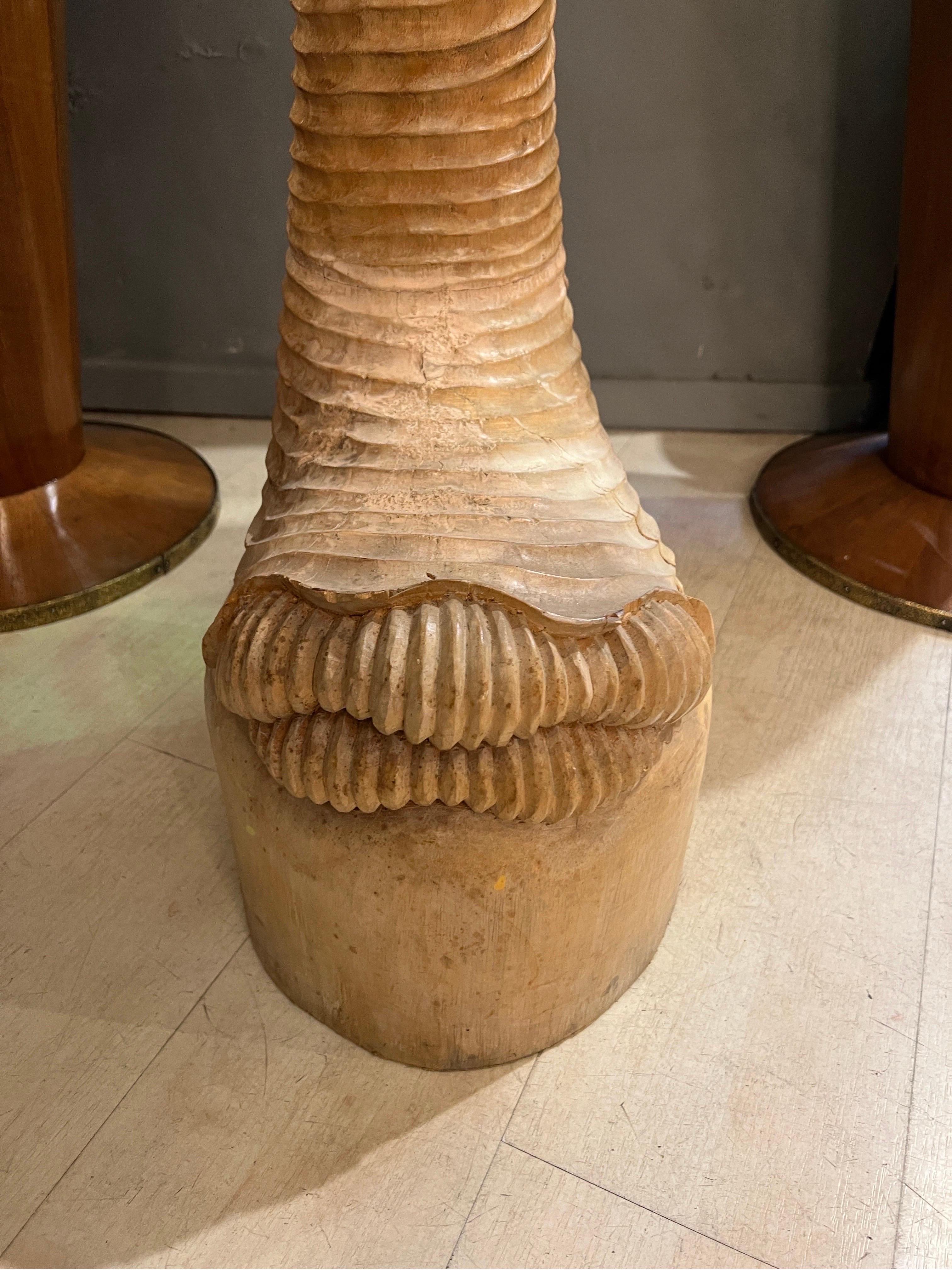 Escultura vintage de palmera de madera tallada 1980 en venta 9
