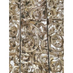 Vintage Carved Wood Panel Wall Sculpture - Set of 4