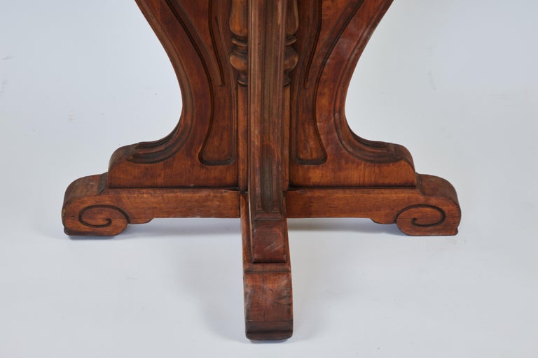 Vintage Carved Wood Pedestal Table w/ New For Sale at 1stDibs