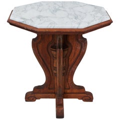 Used Carved Wood Pedestal Table w/ New