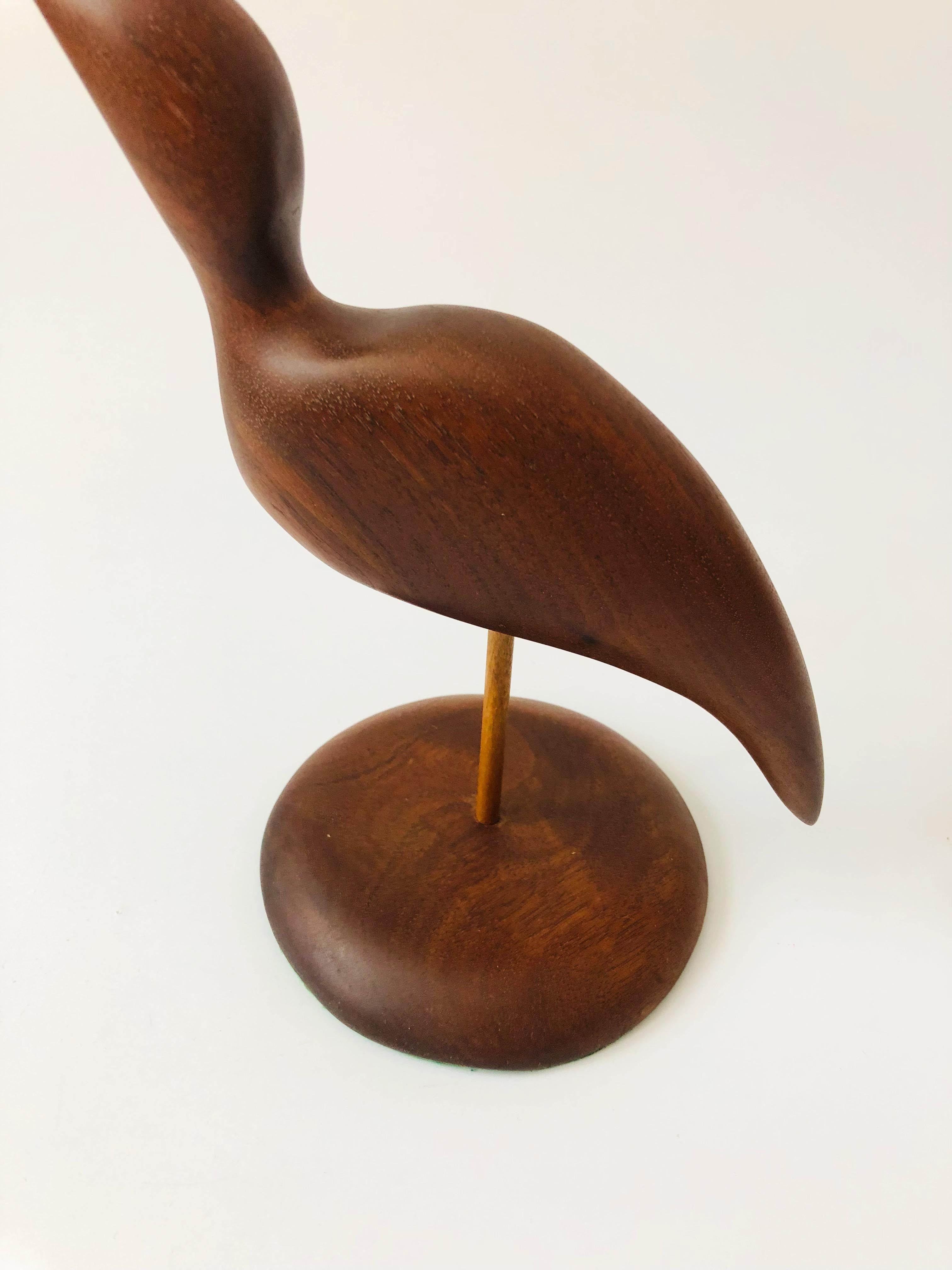 Organic Modern Vintage Carved Wood Sandpiper Bird