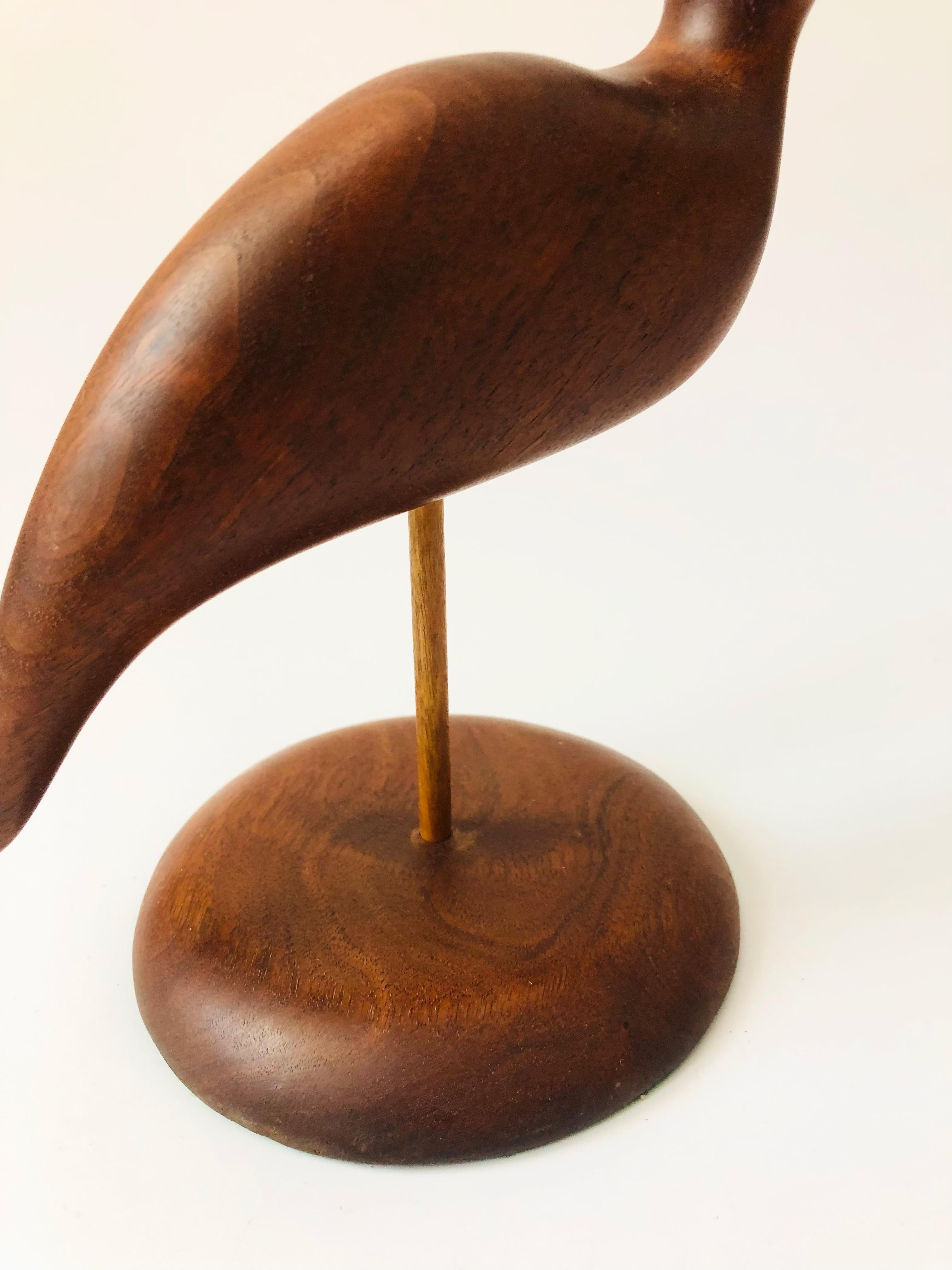 Vintage Carved Wood Sandpiper Bird 2