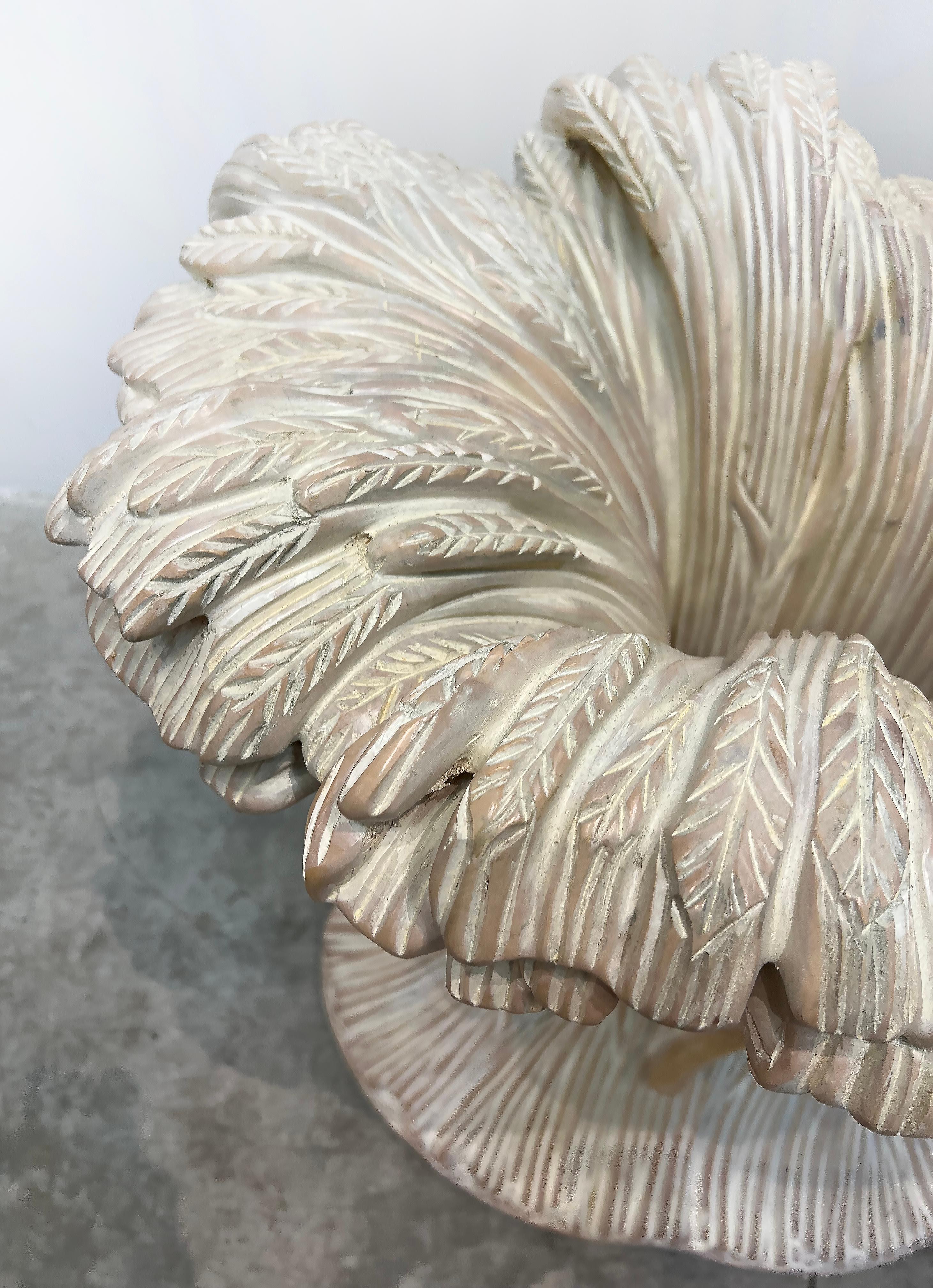 Italian Vintage Carved Wood Sheaf of Wheat Table Base, Chelini di Fiorenze Attributed