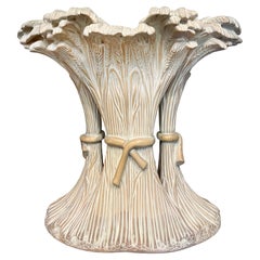 Vintage Carved Wood Sheaf of Wheat Table Base, Chelini di Fiorenze Attributed