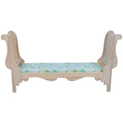 Vintage Carved Wood Sleigh Bench