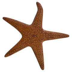 Vintage geschnitzt Wood Starfish Wand hängende Skulptur