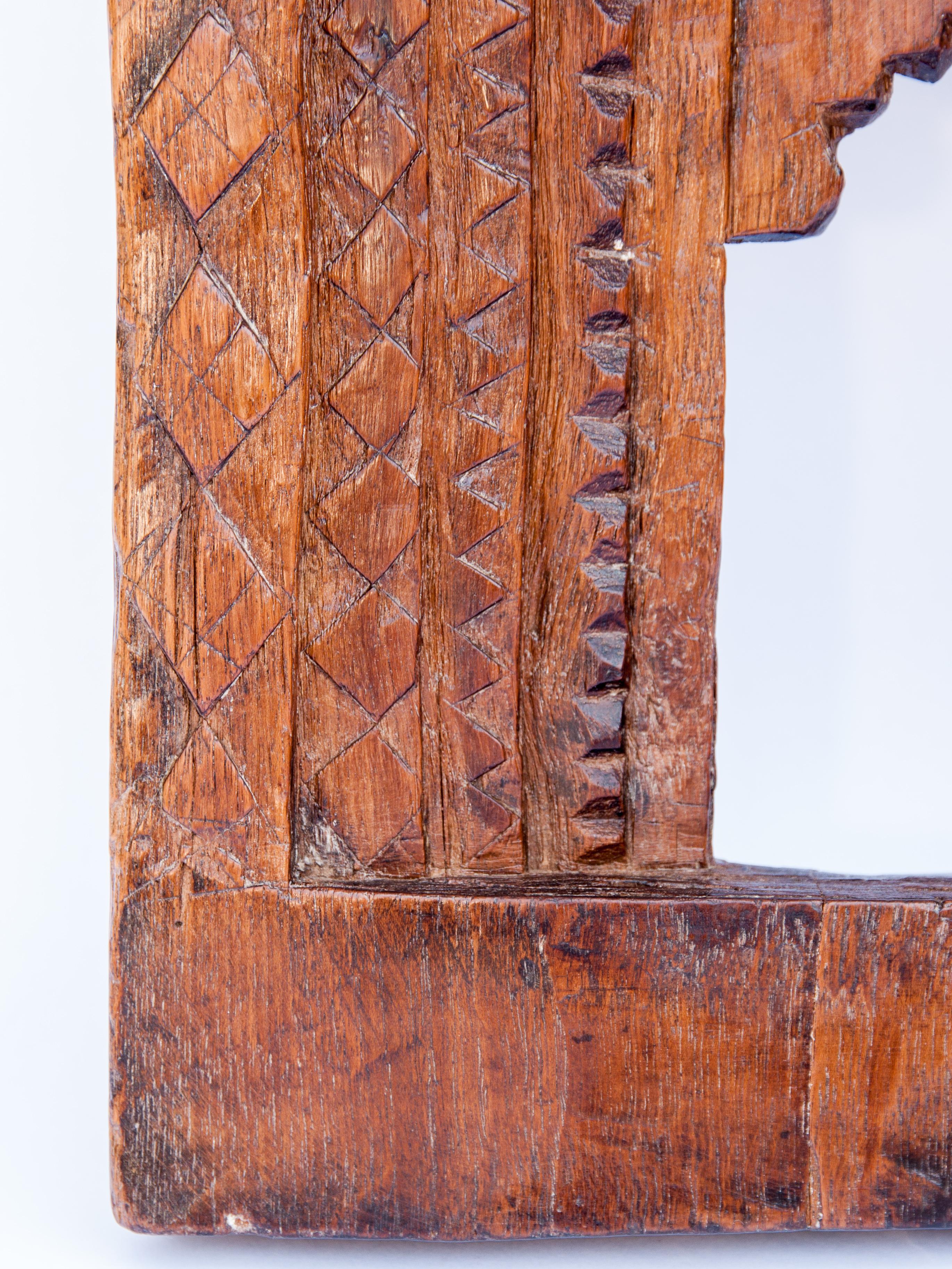 Indian Vintage Carved Wood Votive or Picture Frame, Mid-20th Century, India