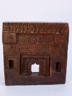 Vintage Carved Wood Votive or Picture Frame, Mid-20th Century, India