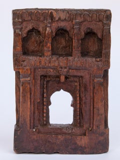 Vintage Carved Wood Votive or Picture Frame, Mid-20th Century, India