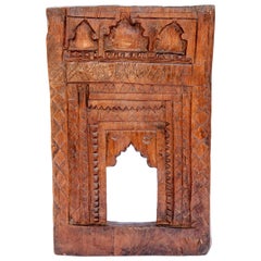 Vintage Carved Wood Votive or Picture Frame, Mid-20th Century, India