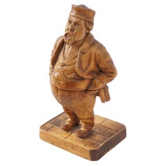 Vintage Carved Wooden Figure, Inkwell Insert, Scandinavia 1930, B2812