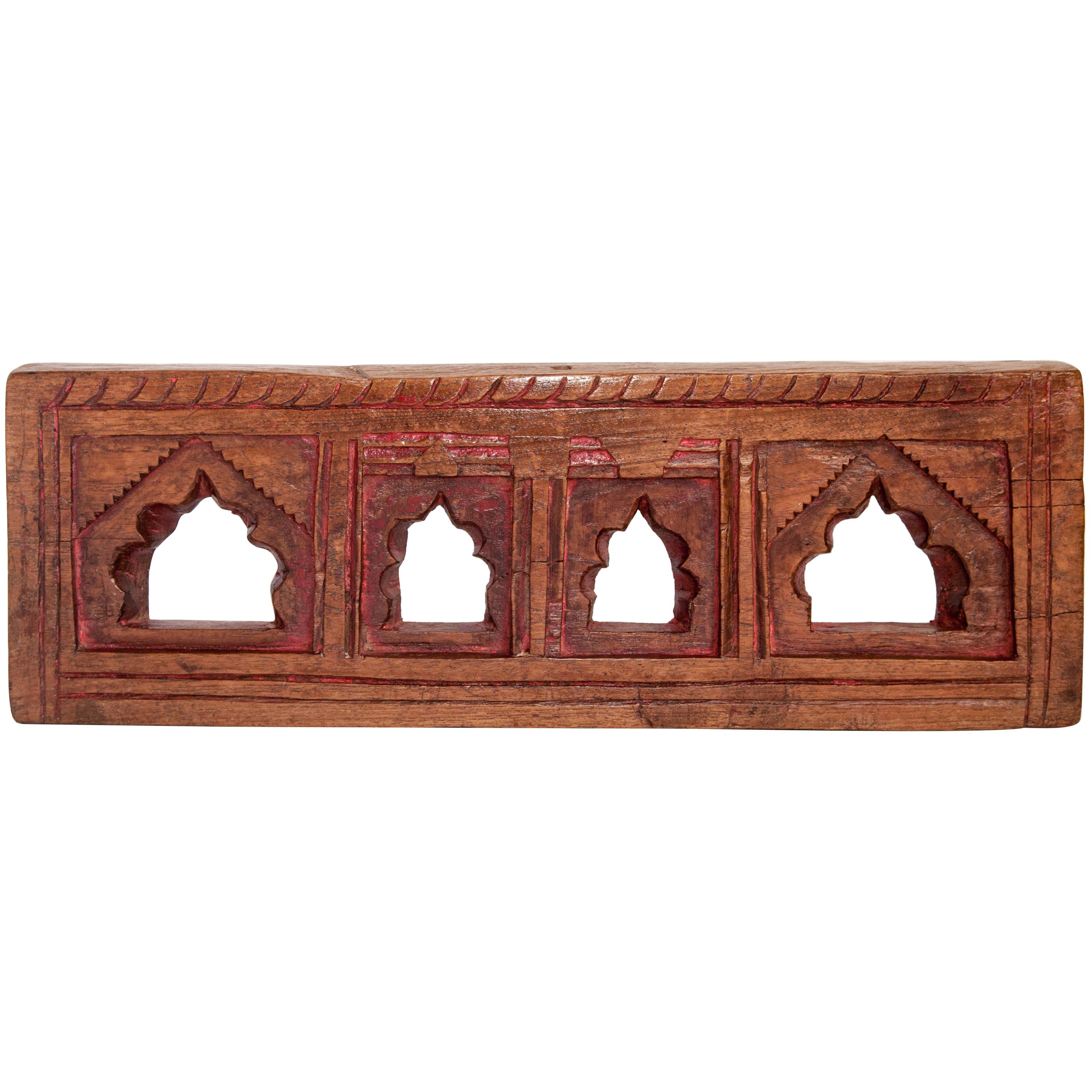 Vintage Carved Wooden Picture Frame, Mid-20th Century, India