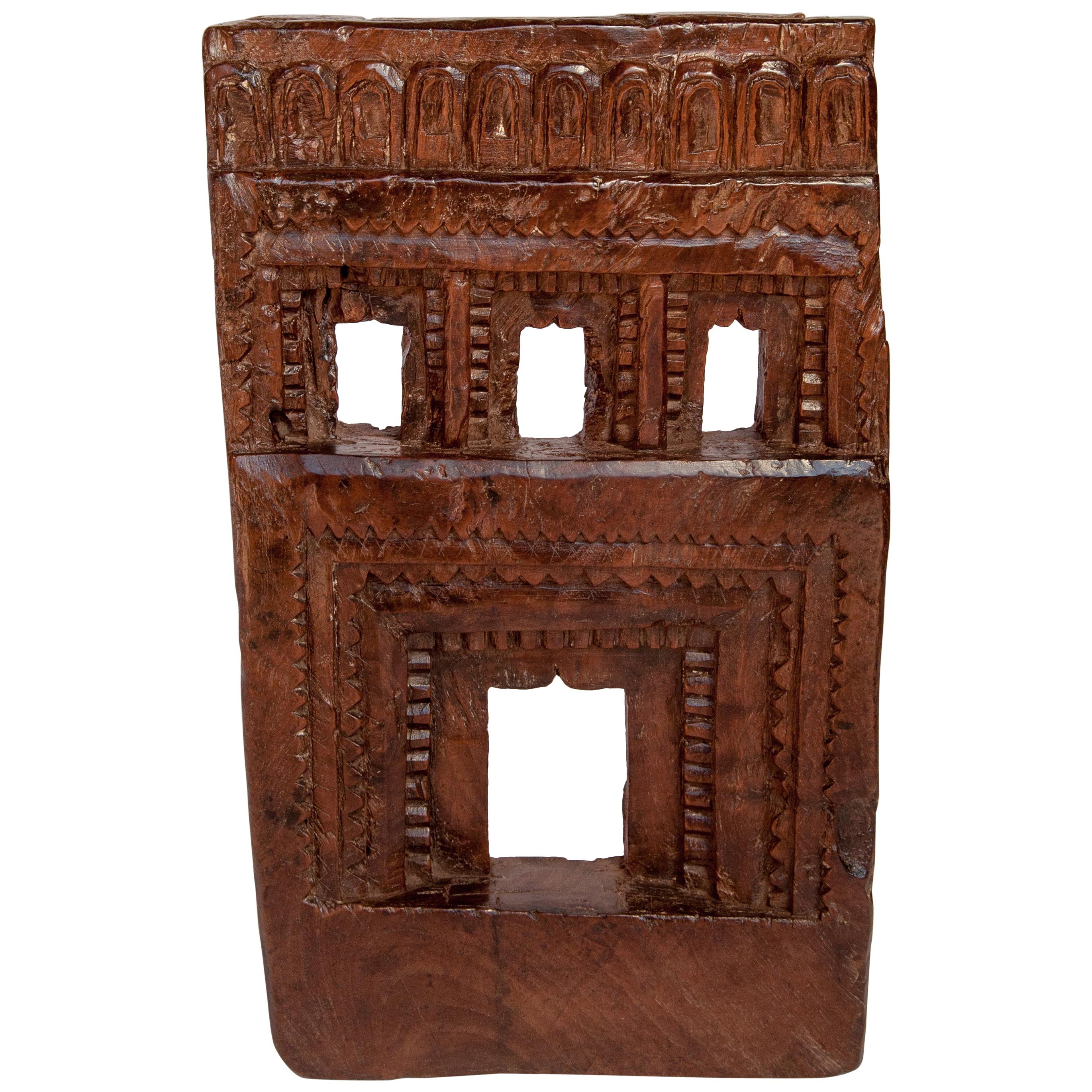 Vintage Carved Wooden Picture Frame, Mid-20th Century, India