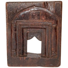 Vintage Carved Wooden Picture Frame, Mid-20th Century, India