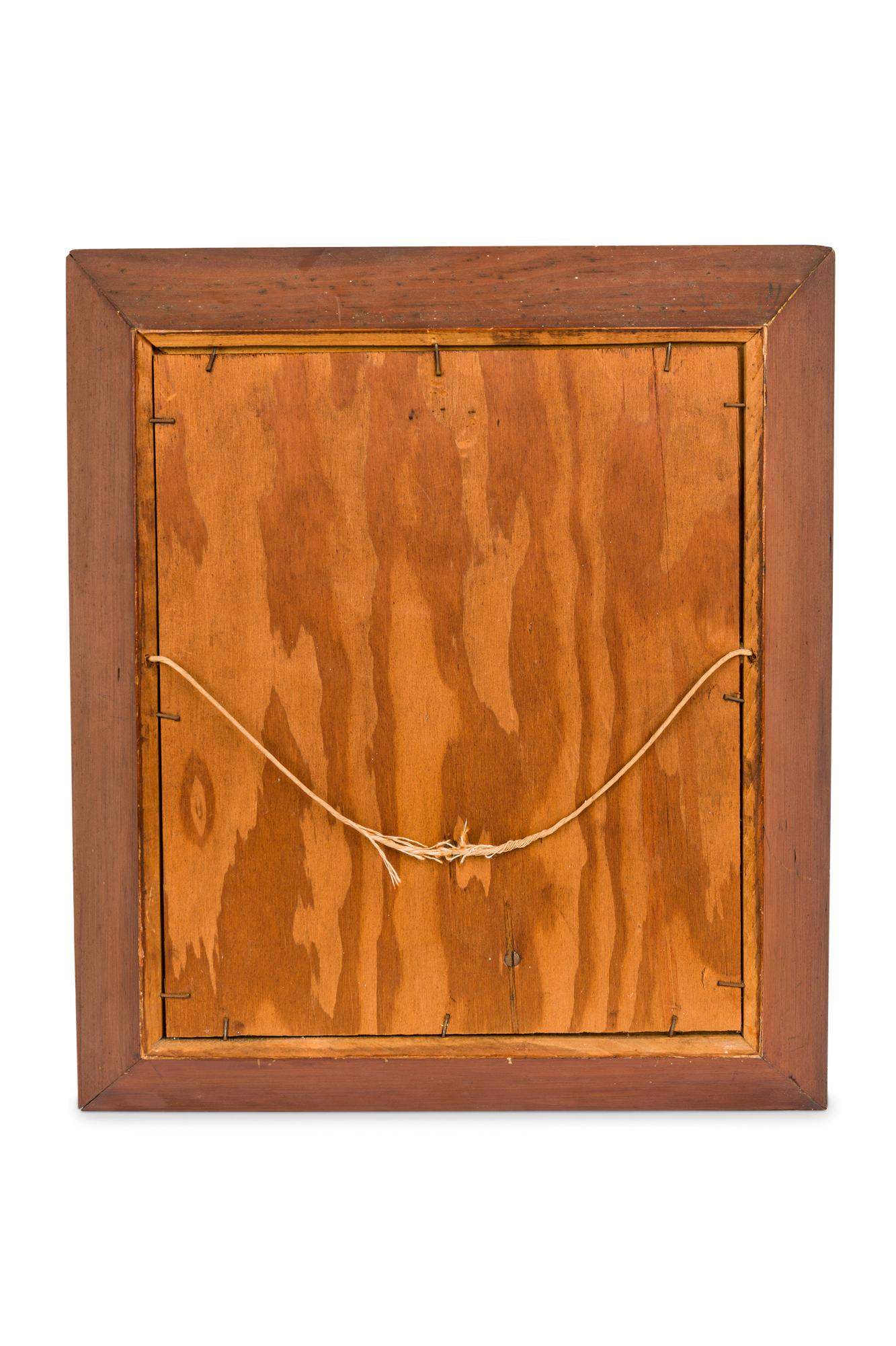 Vintage Carved Wooden Sailboat in a Shadow Box For Sale 1