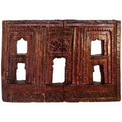 Vintage Carved Wooden Votive or Picture Frame, Mid-20th Century, India