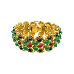 Bracelet vintage Carven Paris Pate de Verre des années 1970