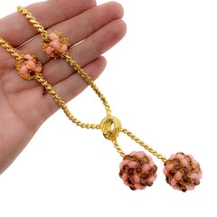 Vintage Carven Paris Pink Cabochon Sautoir 1960s
