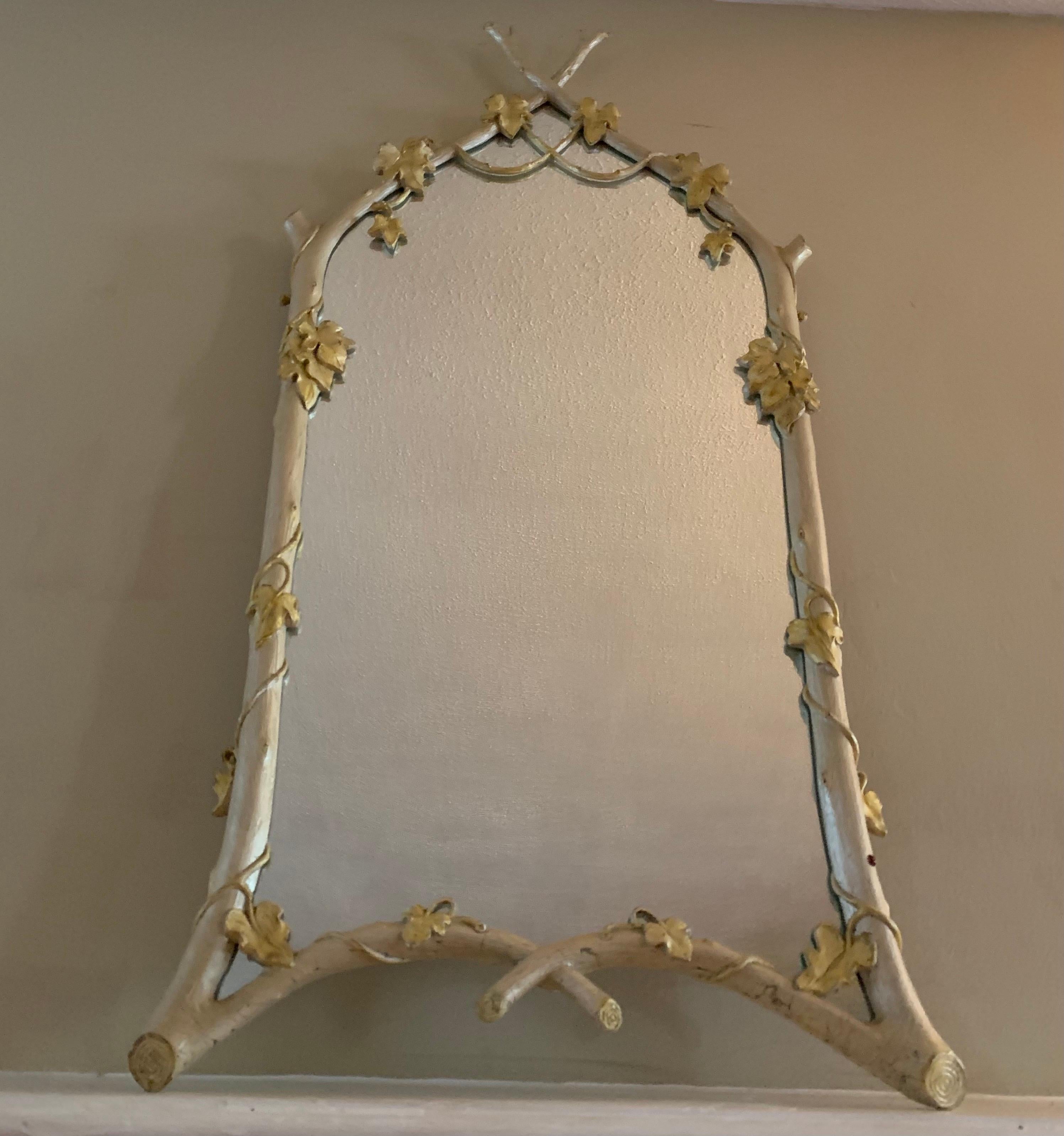 Vintage Carvers Guild Faux Bois Mirror With Ivy Motif 1