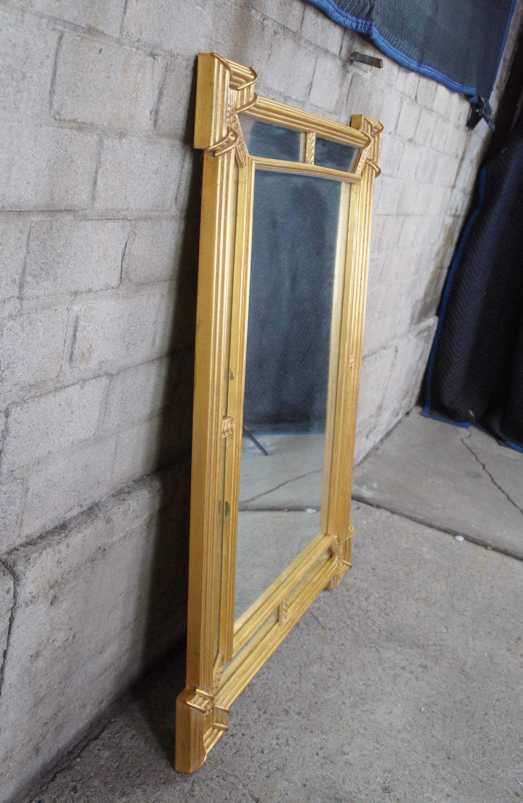 Vintage Carvers Guild Quatrain Regency Neoclassical Gold Leaf Trumeau Mirror 5