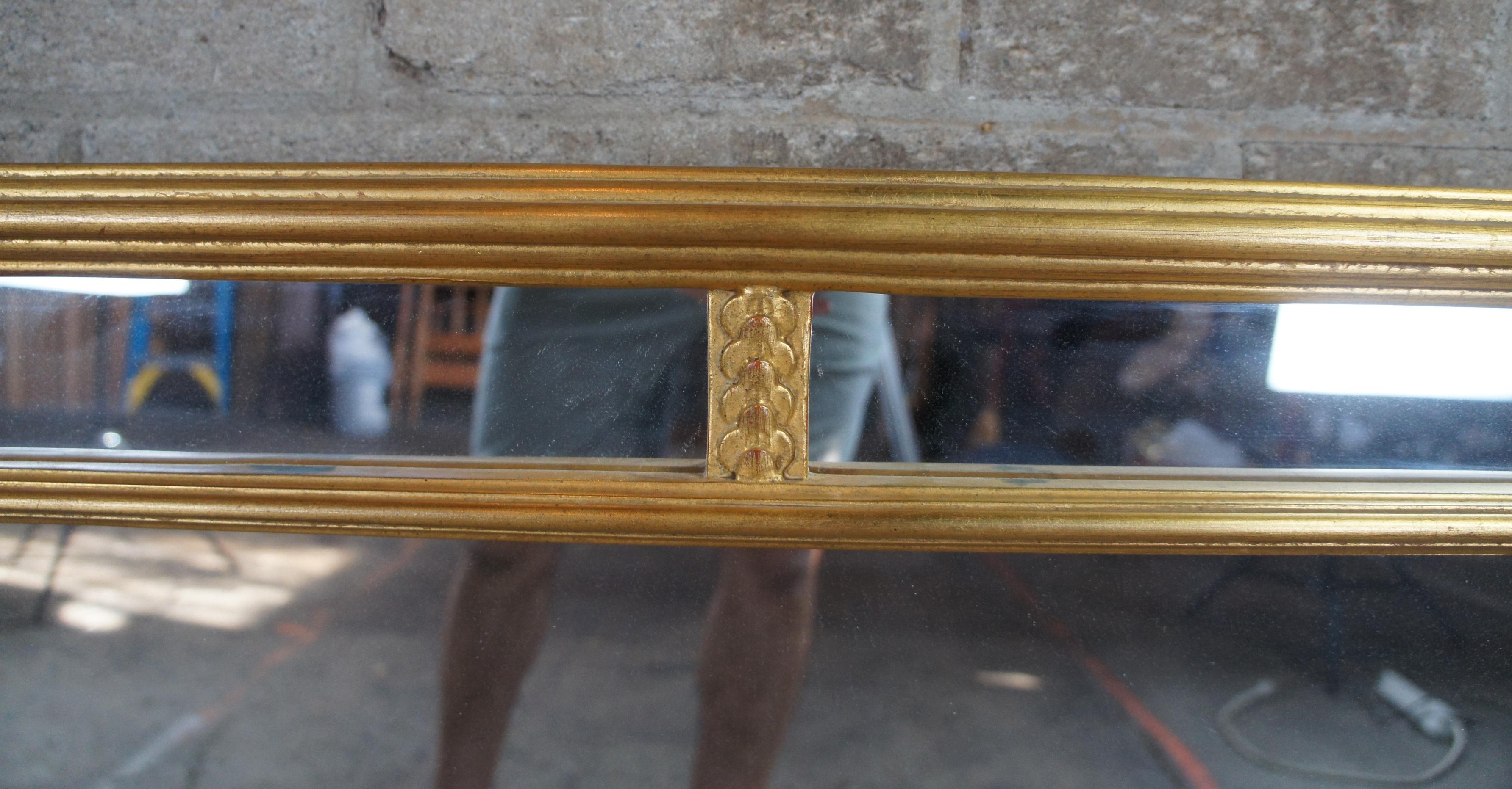 20th Century Vintage Carvers Guild Quatrain Regency Neoclassical Gold Leaf Trumeau Mirror