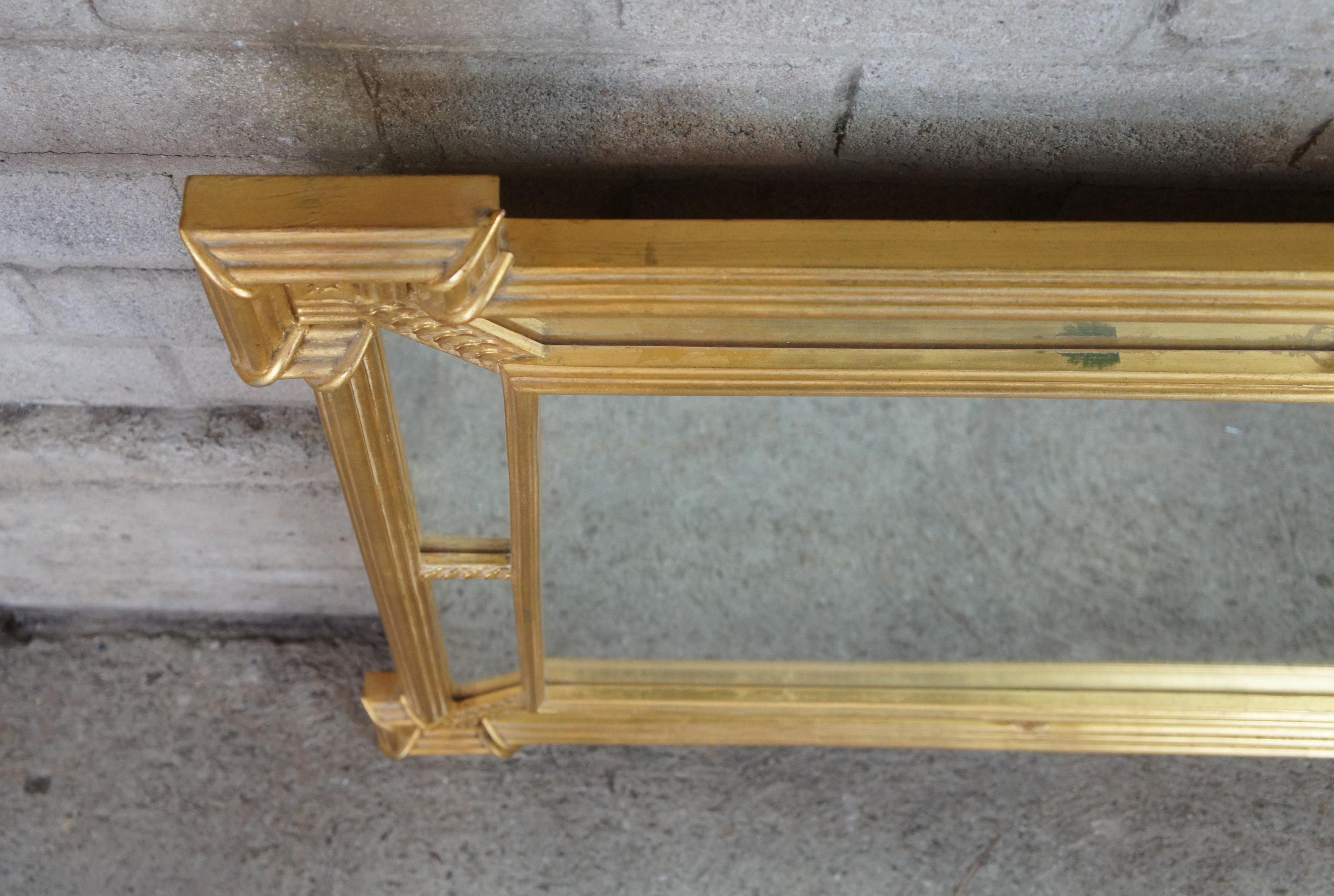 Vintage Carvers Guild Quatrain Regency Neoclassical Gold Leaf Trumeau Mirror 1