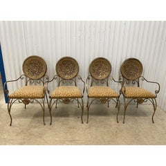 Vintage Casa Bique Iron and Plaster Shield Back Dining Chairs