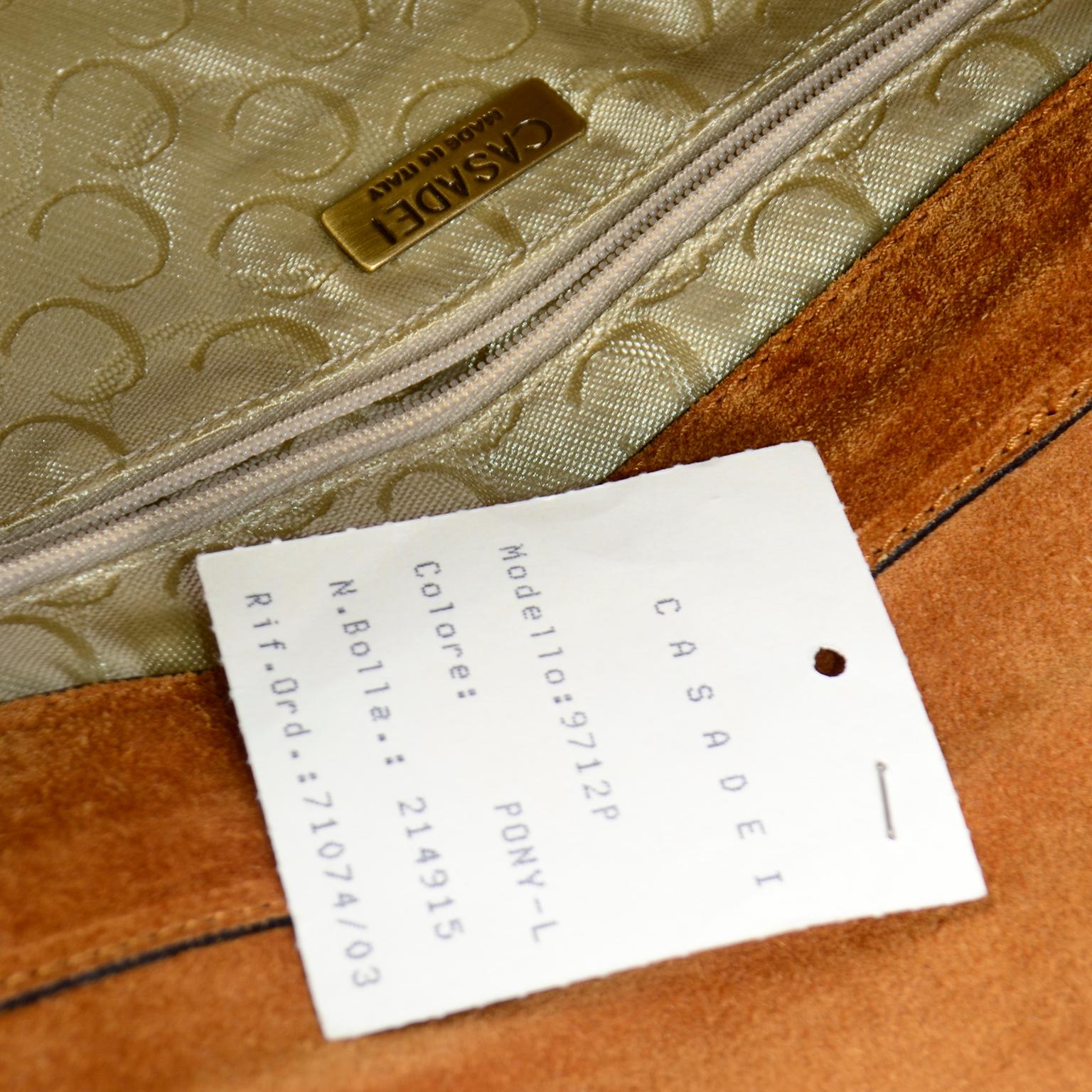 Vintage Casadei Italy Pony Fur & Suede Shoes w Matching Shoulder Bag Handbag For Sale 4