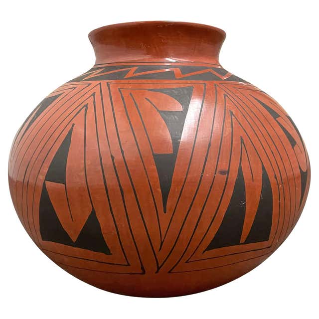 Native American Vintage Mata Ortiz Fine Geometric design pottery pot ...