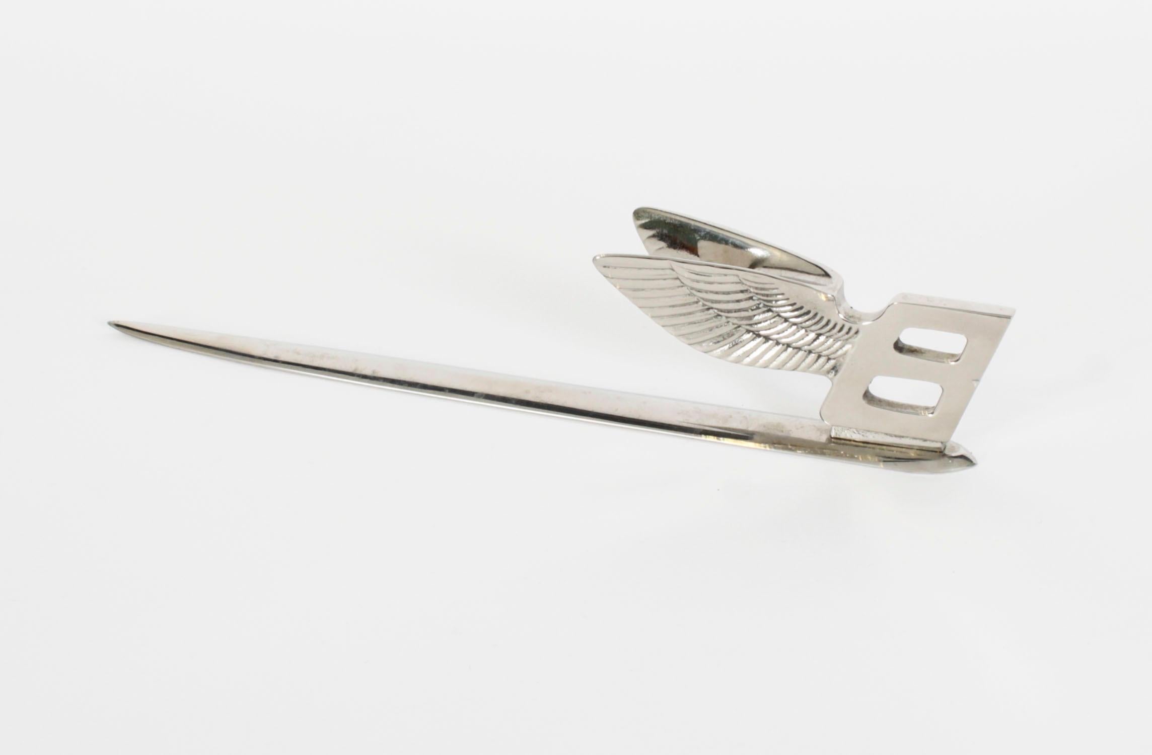 Coupe-papier vintage Bentley à double aiguille en chrome de la fin du 20e siècle en vente 1