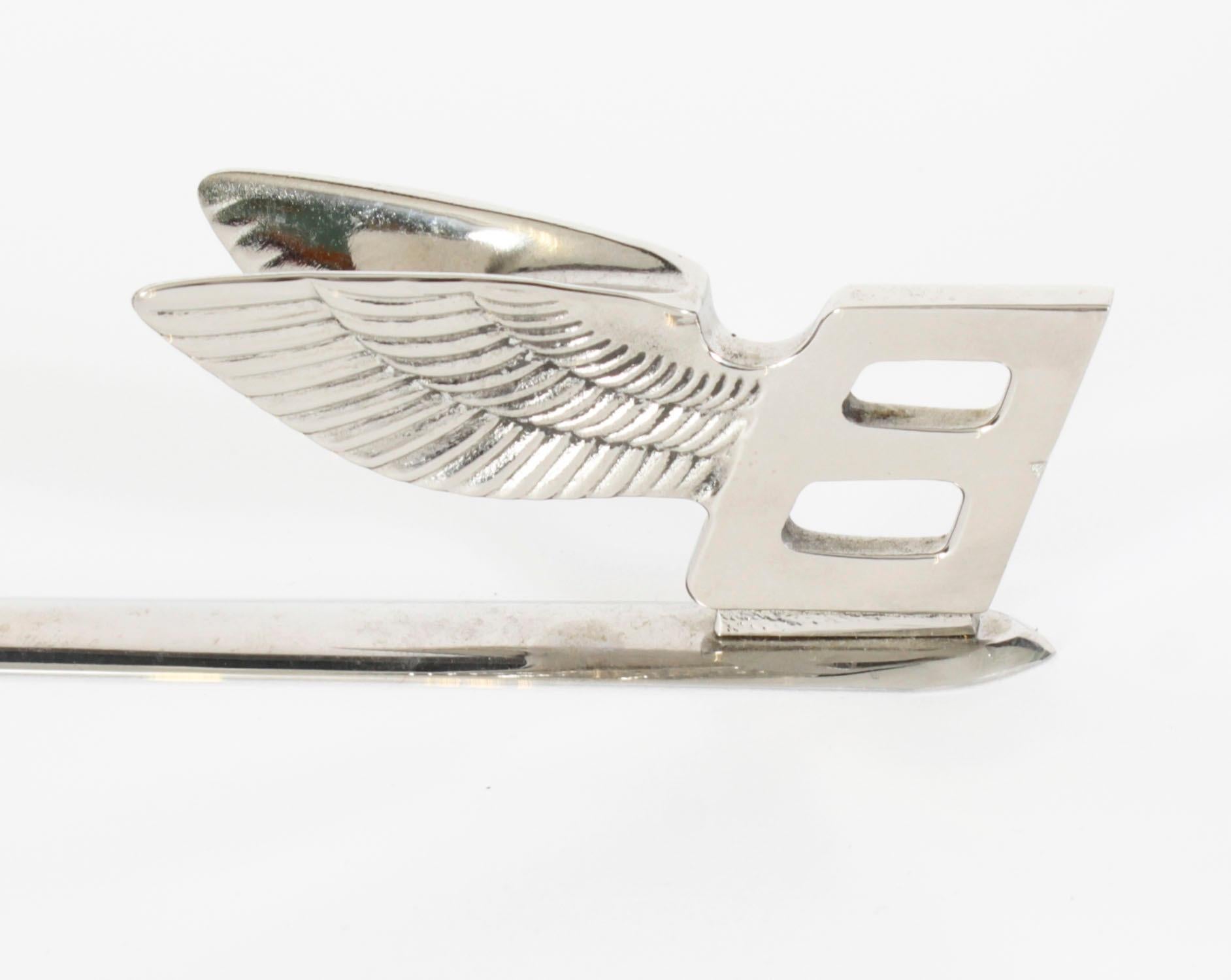 Coupe-papier vintage Bentley à double aiguille en chrome de la fin du 20e siècle en vente 2